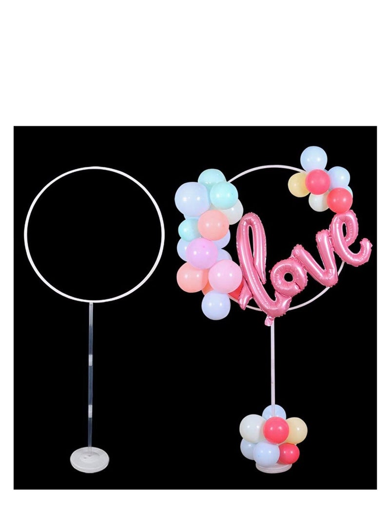 شو وو Balloon Round Arch Column Stand Flexible Cricle Frame Holder DIY Shape Background Decoration for Baby Shower Birthday Wedding Party (27 x 63 Inch) - Image 1