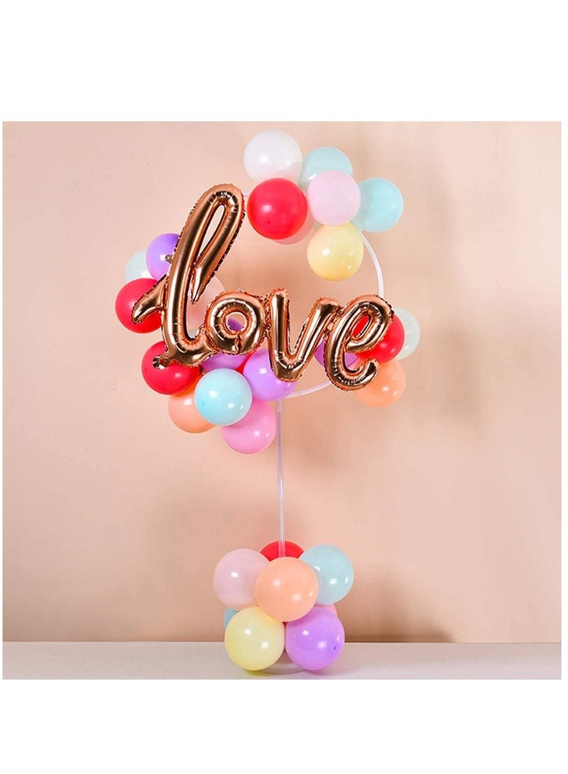 شو وو Balloon Round Arch Column Stand Flexible Cricle Frame Holder DIY Shape Background Decoration for Baby Shower Birthday Wedding Party (27 x 63 Inch) - Image 4