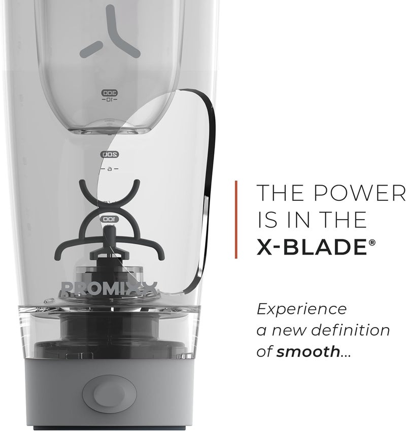 Promixx Pro Electric Protein Shaker Bottle – USB Rechargeable, 20oz BPA-Free Tritan Cup with Patented X-Blade – Smooth Shakes, Leak-proof, Portable Shaker for Protein Powder & Supplements-Silver/Gray - Image 5