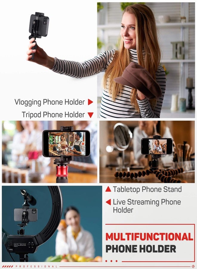 Ifootage محول حامل ثلاثي القوائم للهاتف العالمي من IFOOTAGE مع حذاء بارد، حامل هاتف محمول بتدوير 360° لحامل ثلاثي القوائم، عصا سيلفي، حامل هاتف مكتبي مع مشبك قابل للتعديل - Image 2