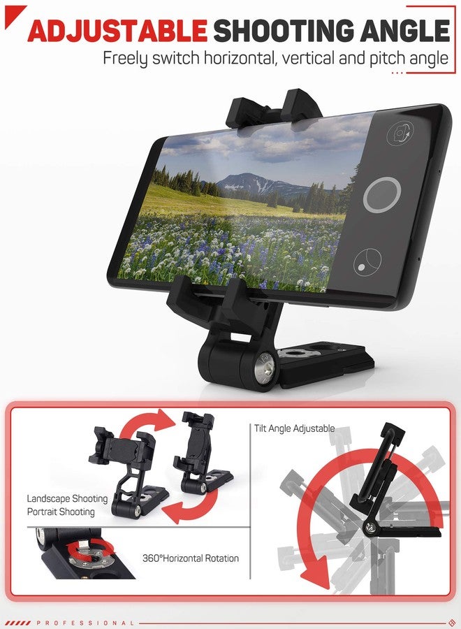 Ifootage محول حامل ثلاثي القوائم للهاتف العالمي من IFOOTAGE مع حذاء بارد، حامل هاتف محمول بتدوير 360° لحامل ثلاثي القوائم، عصا سيلفي، حامل هاتف مكتبي مع مشبك قابل للتعديل - Image 3