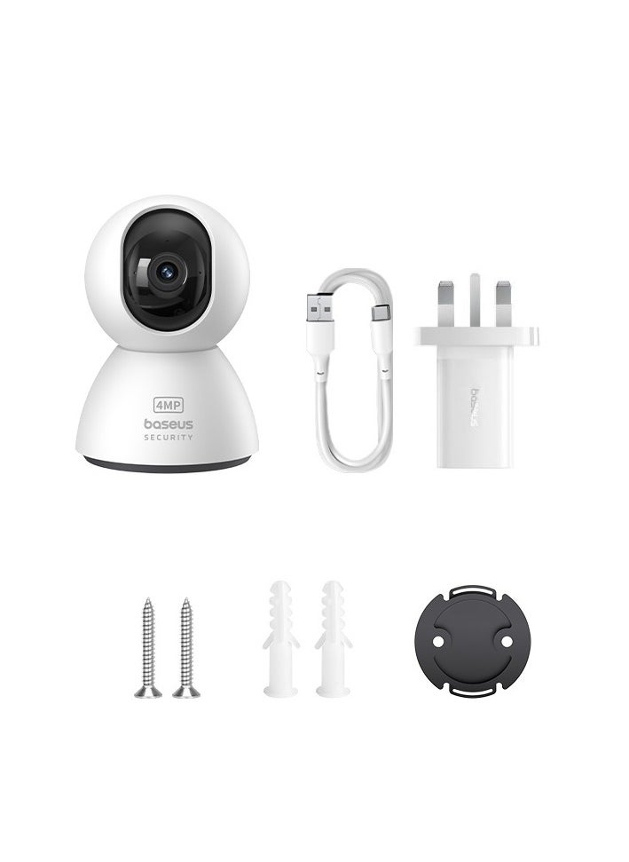 4MP 3K Ultra HD Pan/Tilt Indoor WiFi Security Camera with Night Vision, 2-Way Audio, Motion Detection, Baby Monitor, Supports Micro SD Card up to 256GB, Compatible with Google Assistant and Amazon Alexa, Remote Management via APP