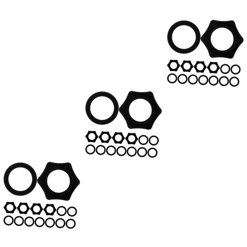 حلقة ميكروفون أسود بديلة 3 قطع 5.8x5.8x0.5 سم للميكروفونات اللاسلكية ملحق مضغوط - Image 2