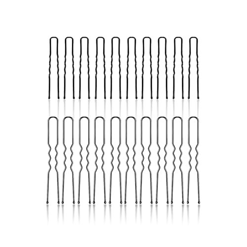 Sanas (20Pcs) Bobby Pins 5cm Long U Shape Black Metal DIY Hair Juda Bun Pin Hair Clips for Updo Hairstyles, Hair Styling Accessories Combo Pack Bob Pins for Women And Girls (20Pcs) (Black) - Image 1