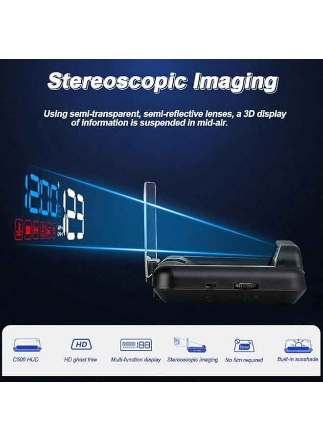 عداد السرعة العالمي HUD لجاكوار إف بيس 2016-2025 قابس OBD جاهز للاستخدام أزرق أبيض أحمر - Image 5