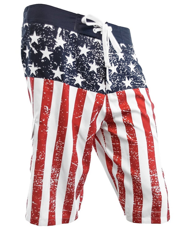 Calhoun Men's USA Flag Distressed Boardshorts (XX-Large) - Image 1