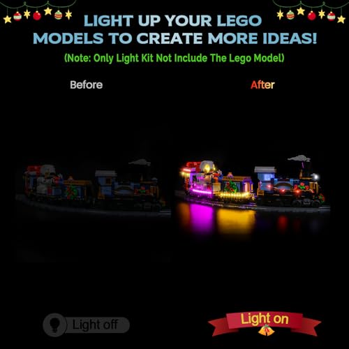 Hilighting Upgraded Led Light Kit Compatible with Lego Holiday Express Train Building Set Lights Decoration Compatible with Lego 10361 Christmas Gift for AdultsModel Not Included - Image 5