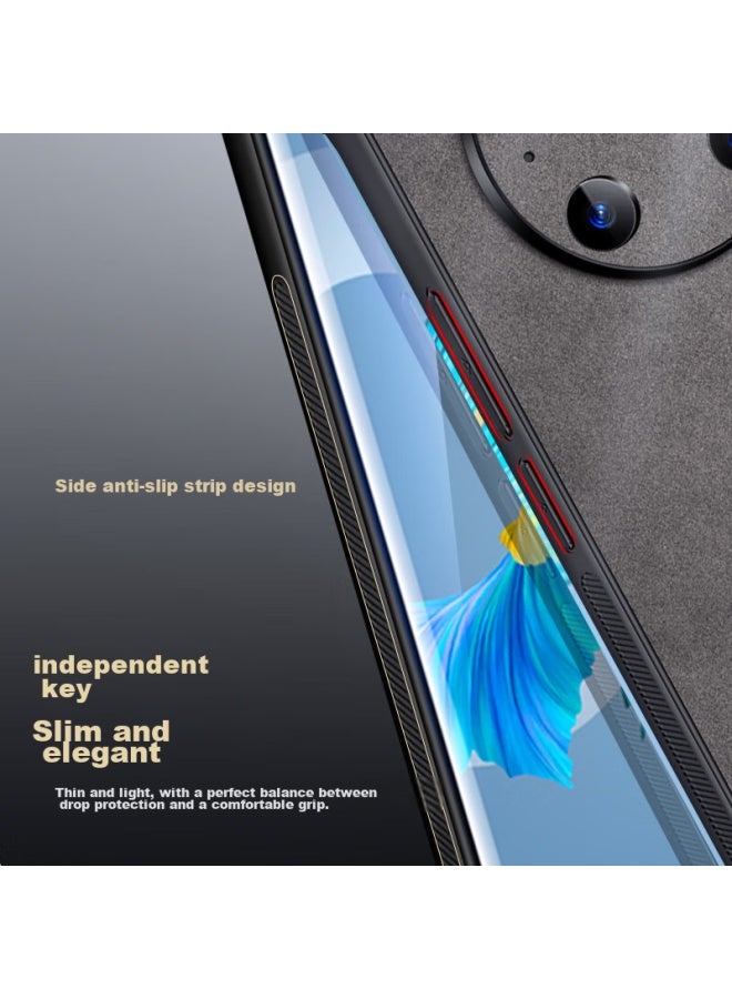 Shangsu, Suitable For Huawei Mate40 Pro Phone Case, Mate40e Pro Protective Cover, Shockproof, Full Lens Protection, Soft Shell, Simple Luxury, Lambskin Silicone Outer Case, For Women And Men, Black - Image 2