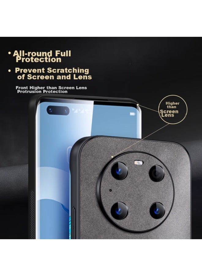 Shangsu, Suitable For Huawei Mate40 Pro Phone Case, Mate40e Pro Protective Cover, Shockproof, Full Lens Protection, Soft Shell, Simple Luxury, Lambskin Silicone Outer Case, For Women And Men, Black - Image 5