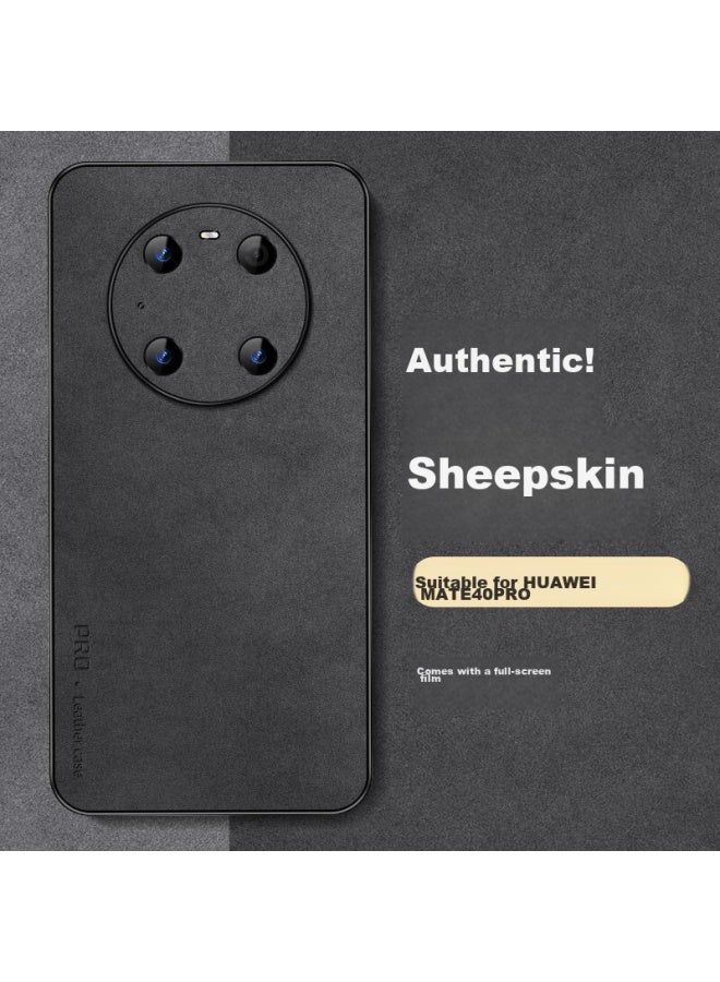 Shangsu, Suitable For Huawei Mate40 Pro Phone Case, Mate40e Pro Protective Cover, Shockproof, Full Lens Protection, Soft Shell, Simple Luxury, Lambskin Silicone Outer Case, For Women And Men, Black - Image 1