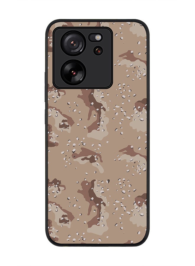 Stylizedd Rugged Black Edge case for Xiaomi 13T / Xiaomi 13T Pro, Slim fit Soft Case Flexible Rubber Edges Anti Drop TPU Gel Thin Cover - Desert Storm Camo - Image 1