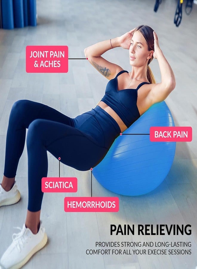 AVIR Premium Anti-Burst Gym Ball for Men & Women Fitness & Exercise - Ideal for Yoga, Pilates, Core Training & Stretching - Excellent Birthing Aid for Pregnancy - Includes Foot Pump - Image 4