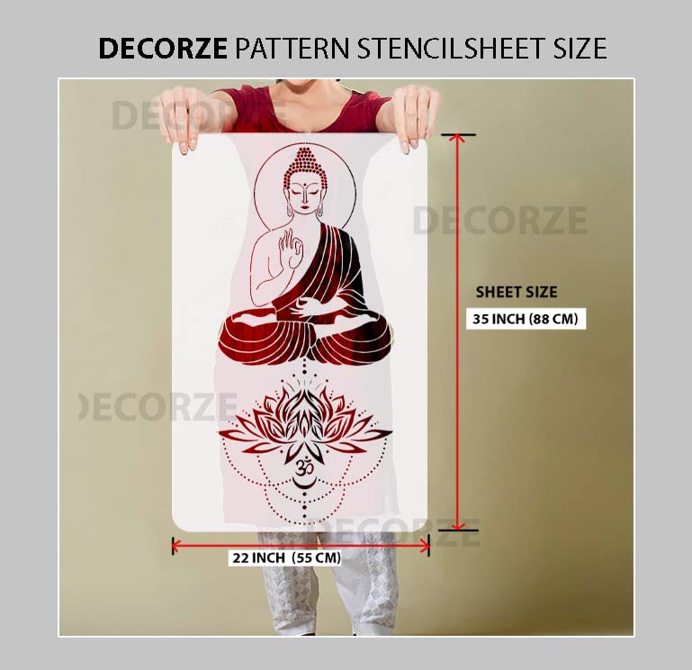 DECORZE Buddha Wall Art, Buddha Stencils, Buddha Art, Budda Stencil for Painting, Buddha Paiting on Wall, Buddha Designs on Walls DBS-0126 - Image 2
