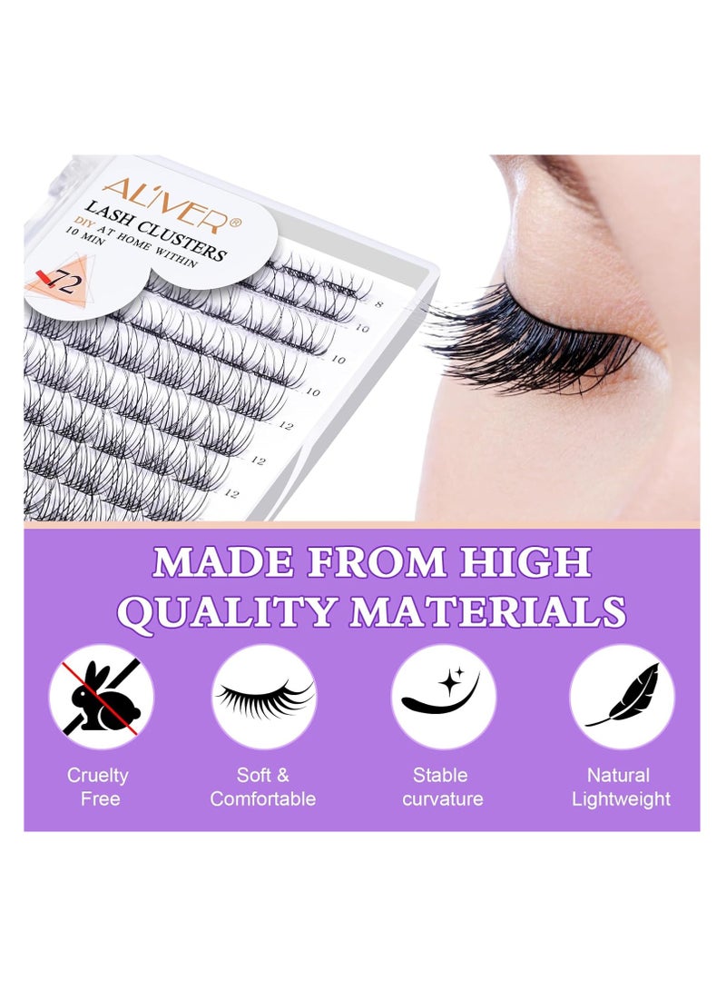 ALIVER 72 قطعة من مجموعات الرموش الصناعية، رموش صناعية ناعمة، مجموعات رموش صناعية، رموش صناعية فردية للنساء 02 - Image 4