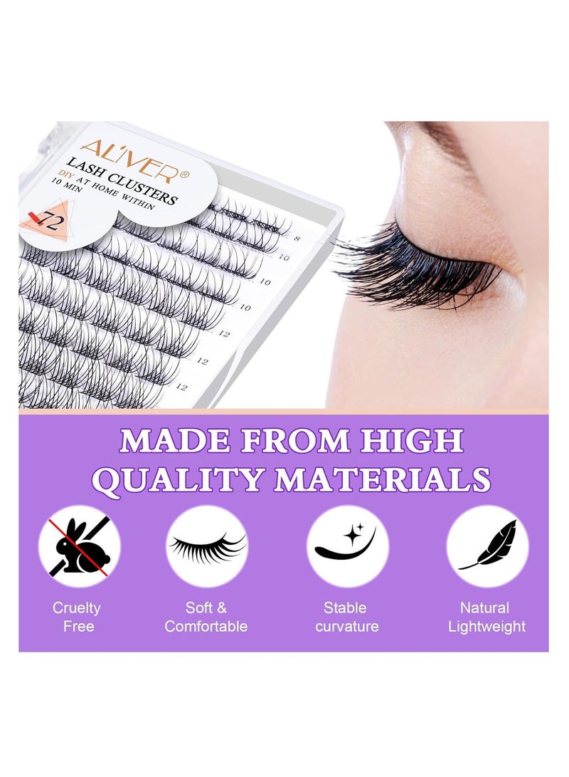 ALIVER 72 قطعة من مجموعات الرموش الصناعية، رموش صناعية ناعمة، مجموعات رموش صناعية، رموش صناعية فردية للنساء 02 - Image 5