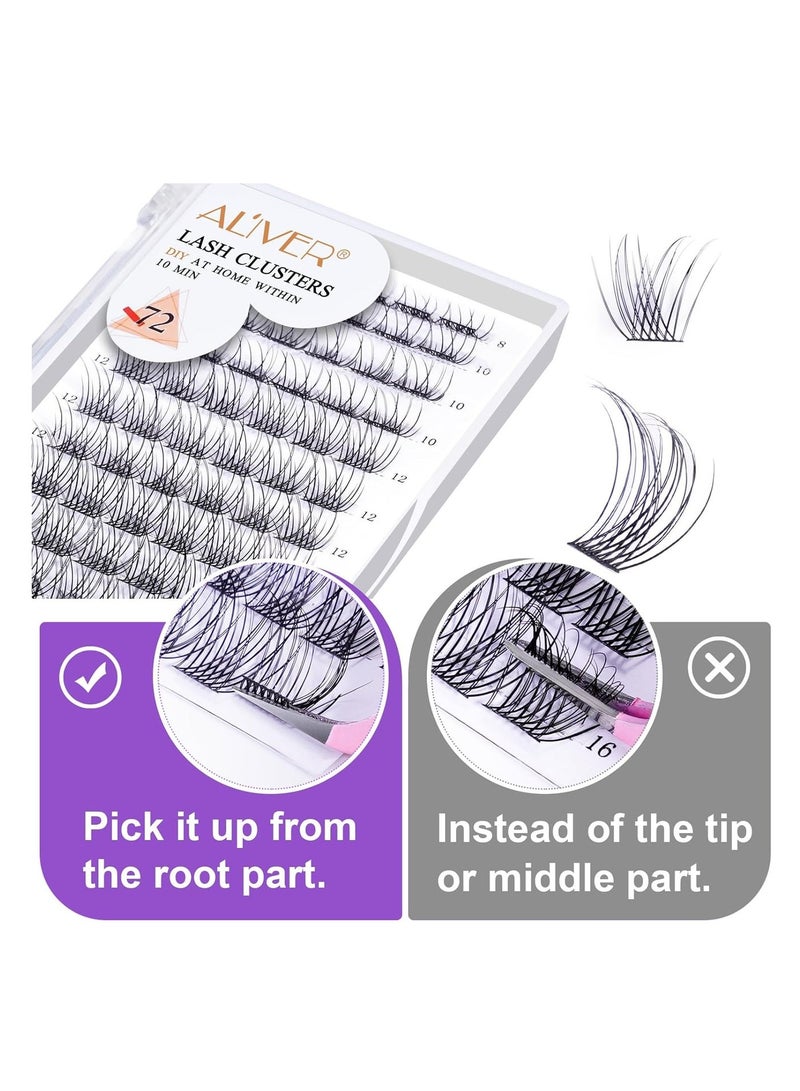ALIVER 72 قطعة من مجموعات الرموش الصناعية، رموش صناعية ناعمة، مجموعات رموش صناعية، رموش صناعية فردية للنساء 02 - Image 2