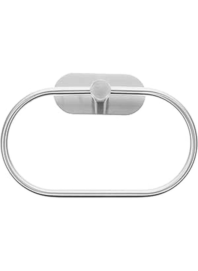 Stainless Steel No Drill Towel Ring And Rack Set Brushed Nickel Wall Mounted Bathroom Holder - Image 1