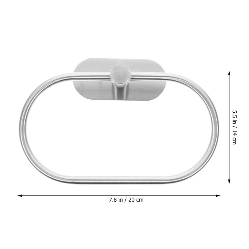 Stainless Steel No Drill Towel Ring And Rack Set Brushed Nickel Wall Mounted Bathroom Holder - Image 3