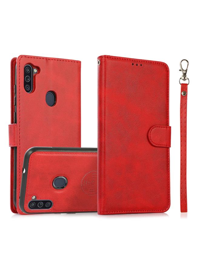 S-TOP Case For Samsung Galaxy A11 / M11 Calf Texture 2 in 1 Detachable Magnetic Back Cover Horizontal Flip Leather Case with Holder & Card Slots & Wallet & Photo Frame - Image 1