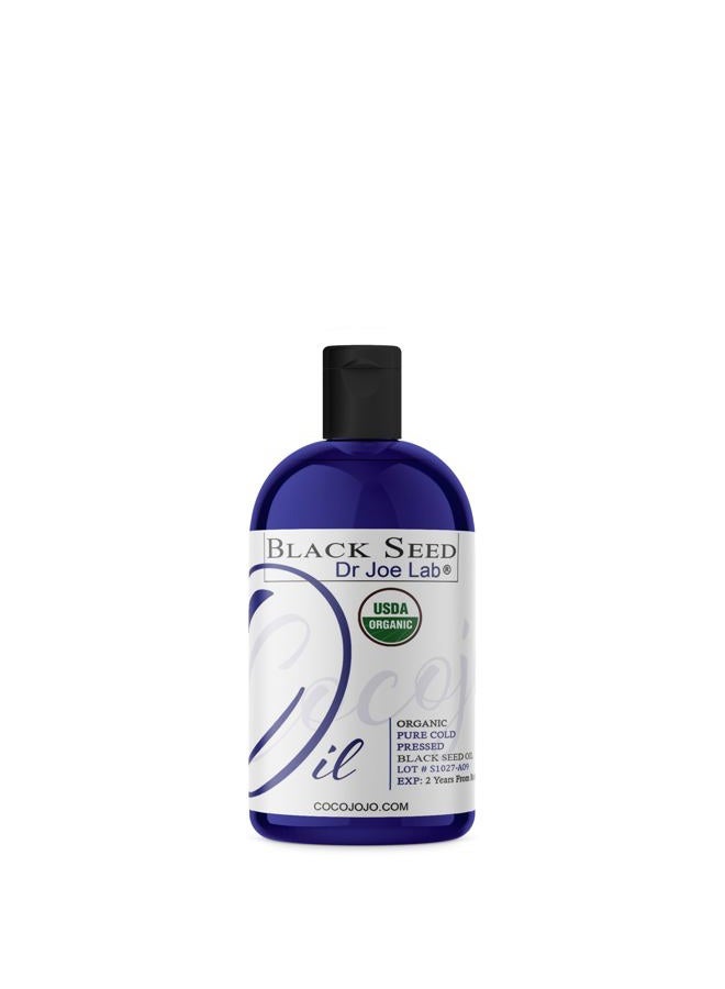 Dr Joe Lab Organic Black Seed Oil 8 oz USDA Certified Organic 100% Pure Natural Black Cumin Seed Oil Unrefined Cold Pressed Extra Virgin Nigella Sativa Oil - Premium Grade A Black Seed Oil Organic Cold Pressed - Image 1