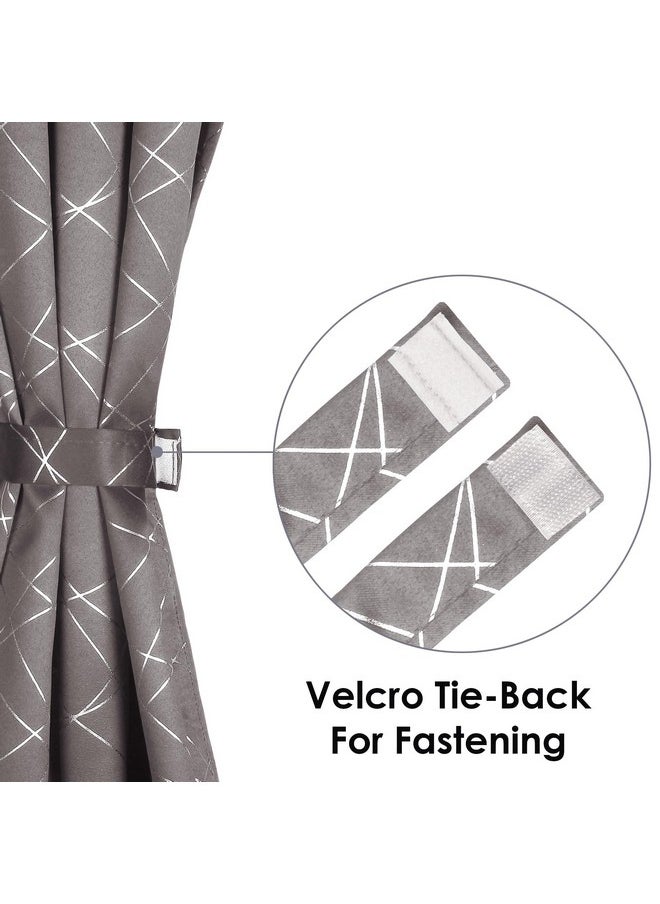 Story@Home Story@Home Blackout Door Curtains 7 Feet Set of 3 | Criss Cross Design | 92% Room Darkening | Thermal Insulated Curtains | Curtain for Living Room | (116 x 215 cm, Grey) | Perfect for Home Decor  - Image 5