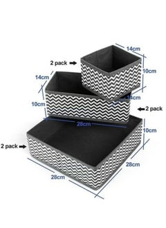 Hanayo 6 Pack Wardrobe Organiser Dividers Drawer Organizers Foldable Cabinet Closet Organizers Underwear Basket Cubes Containers Storage Boxes for Storing Clothes,Socks, Ties  - Image 2