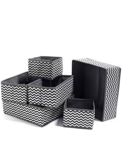Hanayo 6 Pack Wardrobe Organiser Dividers Drawer Organizers Foldable Cabinet Closet Organizers Underwear Basket Cubes Containers Storage Boxes for Storing Clothes,Socks, Ties  - Image 1