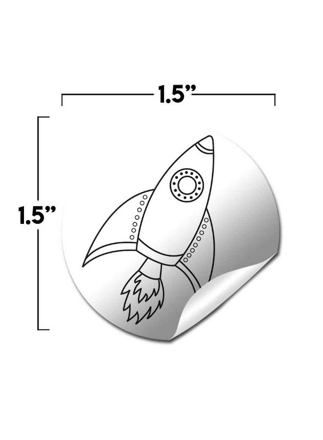 Amanda Creation Color Your Own Outer Space Themed Birthday Party Favor Sticker Labels For Kids 90 1.5" Party Circle Stickers By Amandacreation Great For Arts & Crafts Envelope Seals Goodie Bags & Treats - Image 3