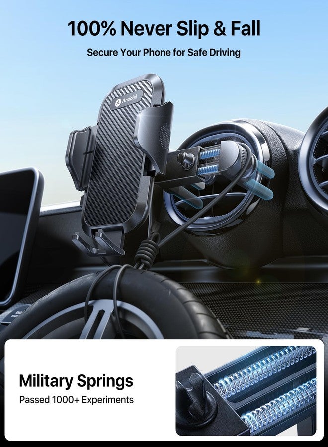 andobil Phone Holders for Your Car - Round Air Vent Phone Mount with Ultra-Strong Metal Clip, 360° Rotation & Anti-Shake Design for iPhone 17/16/15/14/13 Pro Max/Samsung Galaxy S25/Android - Image 4