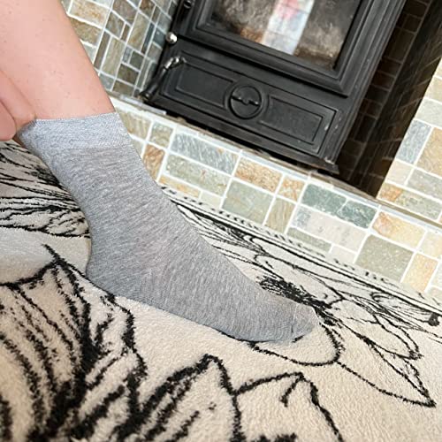 SERISIMPLE Women Thin Viscose Bamboo Socks Crew Lightweight Above Ankle Casual Dress Sock For Ladies Bootie Trouser 5 Pairs (Grey, Medium) - Image 5