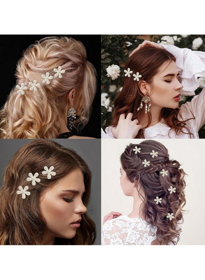 SUN Ring SUNRING Mini Pearl Claw Clip, Retro Hair Clips with Daisy Flower, Sweet Artificial Clips Decorative Hair Accessories for Women Girls (Pack of 6, White) - Image 4