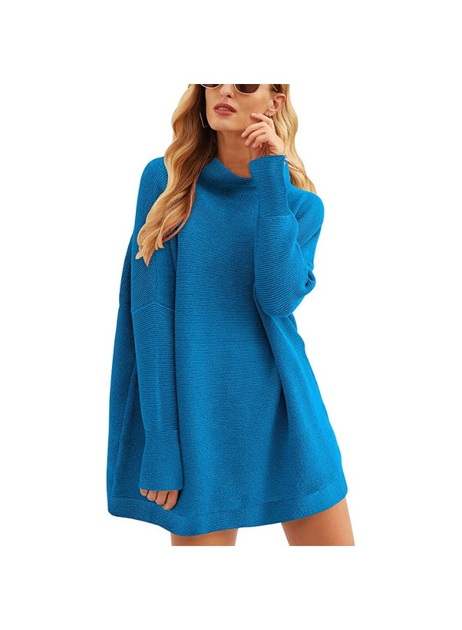 NIBEMINENT Women Turtleneck Sweaters Autumn Winter Casual Batwing Sleeve Slouchy Sweaters Solid Ribbed Knit Pullover Jumper Tops - Image 1