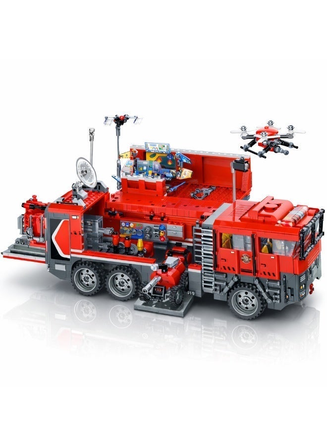 Qman Multi-Functional Emergency Rescue Command Vehicle – 1431 Pieces with Rescue Drone & Minifigures – Age 6+ - Image 3