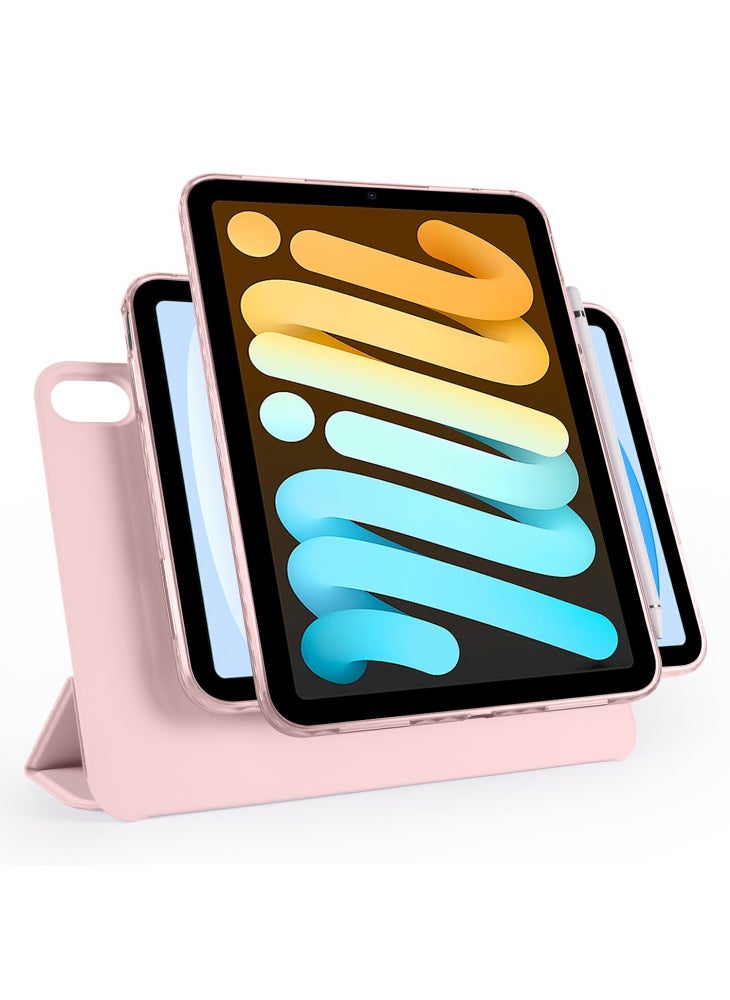 حافظة جلدية مغناطيسية قابلة للطي مع حامل لجهاز iPad mini (2024)/(2021) - وردي - Image 4