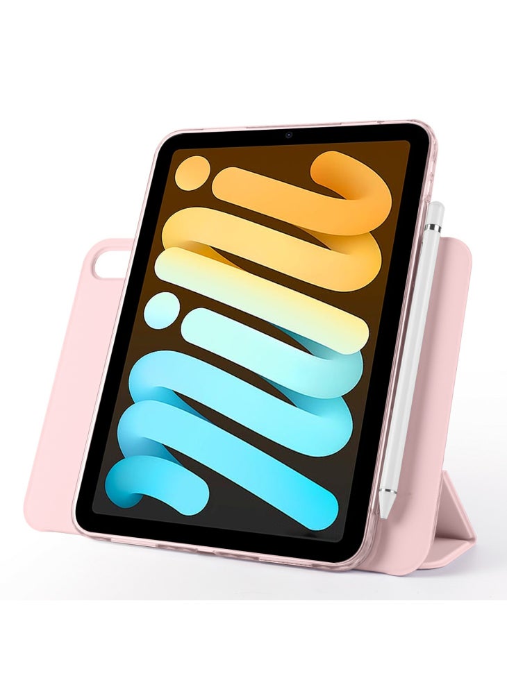 حافظة جلدية مغناطيسية قابلة للطي مع حامل لجهاز iPad mini (2024)/(2021) - وردي - Image 3