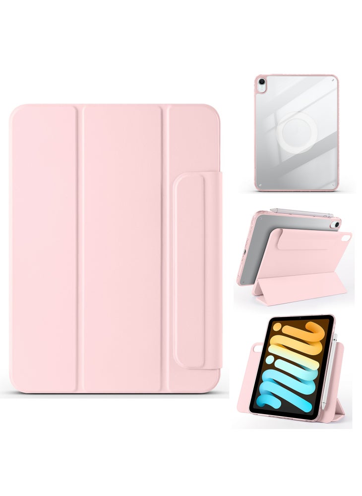 حافظة جلدية مغناطيسية قابلة للطي مع حامل لجهاز iPad mini (2024)/(2021) - وردي - Image 1