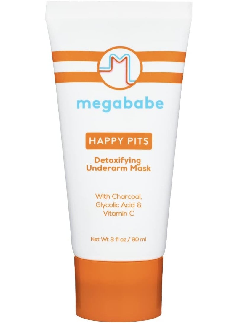 Megababe Happy Pits Detoxifying Underarm Mask with Charcoal & Vitamin C, 90ml - Image 1