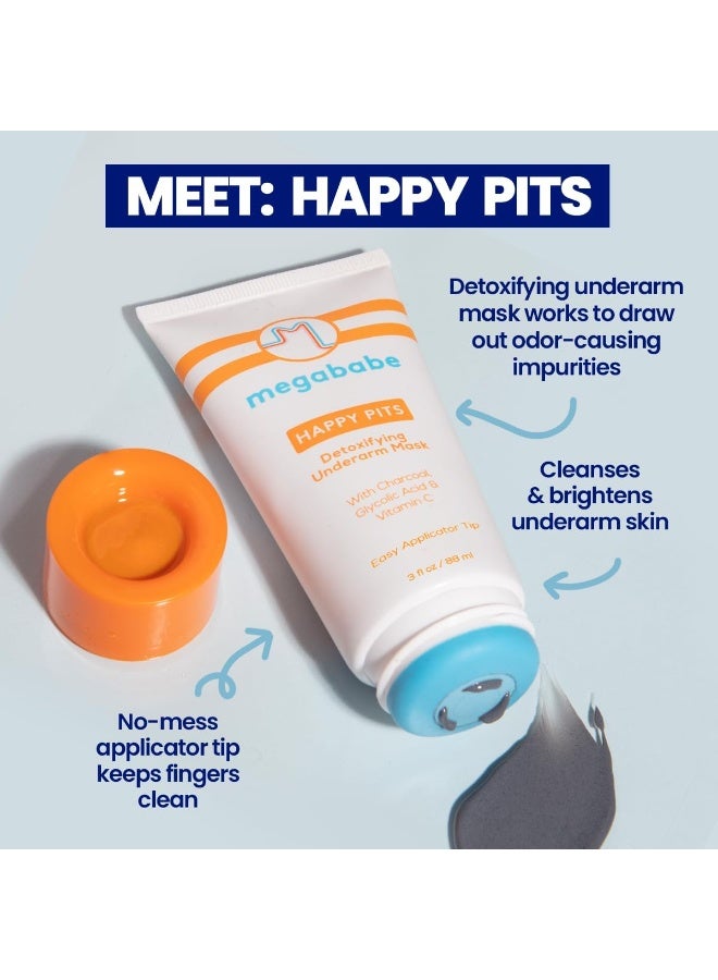 Megababe Happy Pits Detoxifying Underarm Mask with Charcoal & Vitamin C, 90ml - Image 2