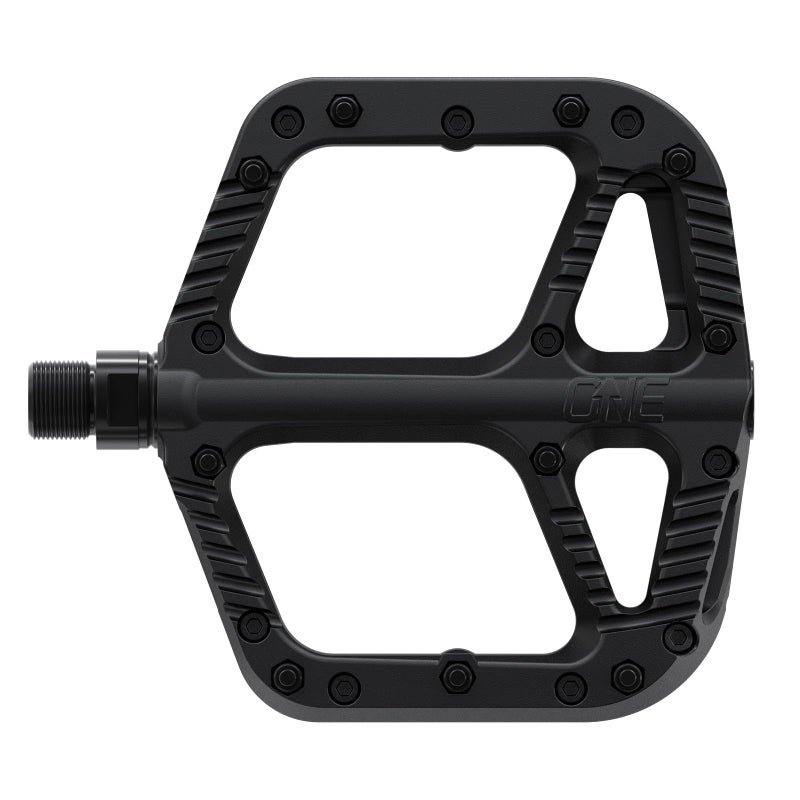 OneUp Components Composite Pedals, Black â€“ Lightweight, Durable Flat Bike Pedals for Mountain Bikes (MTB) - Image 1