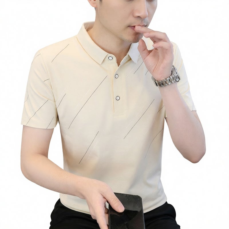 Men's Short Sleeve Polo Shirt Casual Summer Top - Image 1