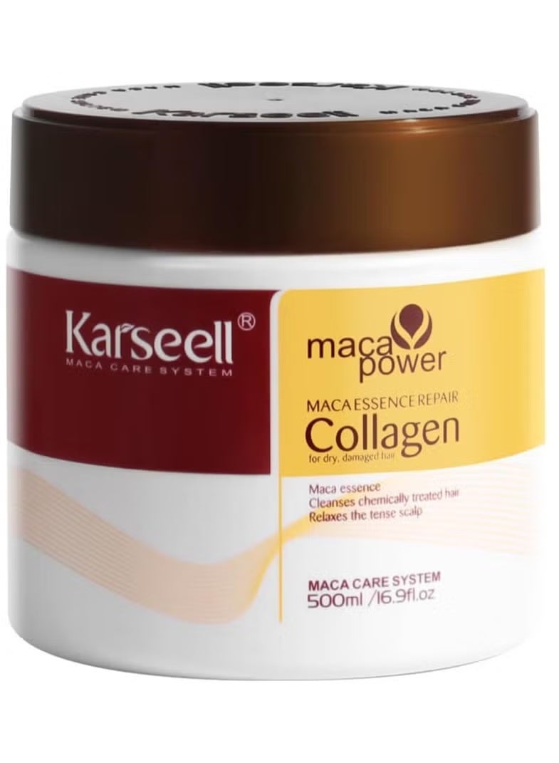 كارسيل قناع كارسيل لإصلاح الشعر - ماكا كولاجين مرطب عميق للشعر الجاف والتالف (16.9 أونصة سائلة) - Image 1