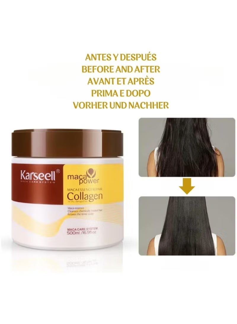 كارسيل قناع كارسيل لإصلاح الشعر - ماكا كولاجين مرطب عميق للشعر الجاف والتالف (16.9 أونصة سائلة) - Image 2