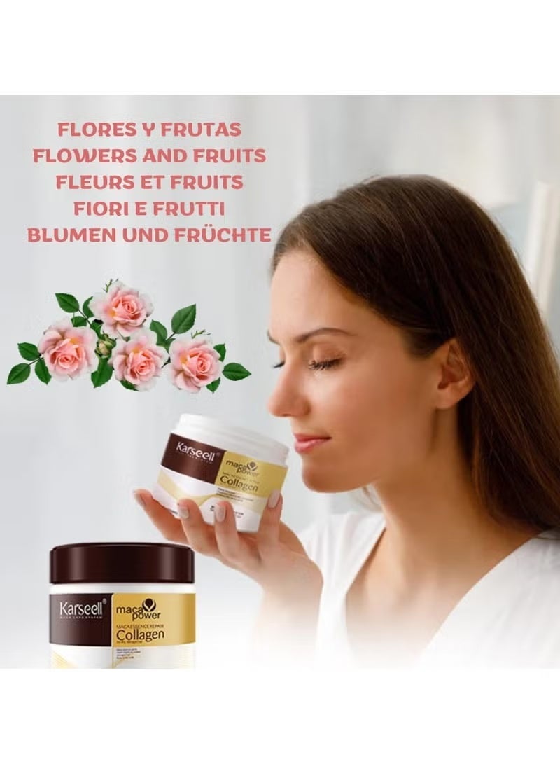 كارسيل قناع كارسيل لإصلاح الشعر - ماكا كولاجين مرطب عميق للشعر الجاف والتالف (16.9 أونصة سائلة) - Image 5