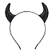 Parma77 Glitter Devil Horns Headband Black Devil Horns Devil Costume for Women Men Girls Halloween Fancy Dress Cosplay Hairband Black - Image 3
