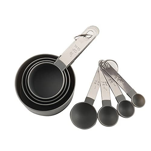 Giffy Stainless Steel Handle Accurate Tablespoon Baking Measuring Cup and Spoon Set for Measuring Dry and Liquid Ingredients for Kitchen Use Green Set of 8 Pcs - Image 5