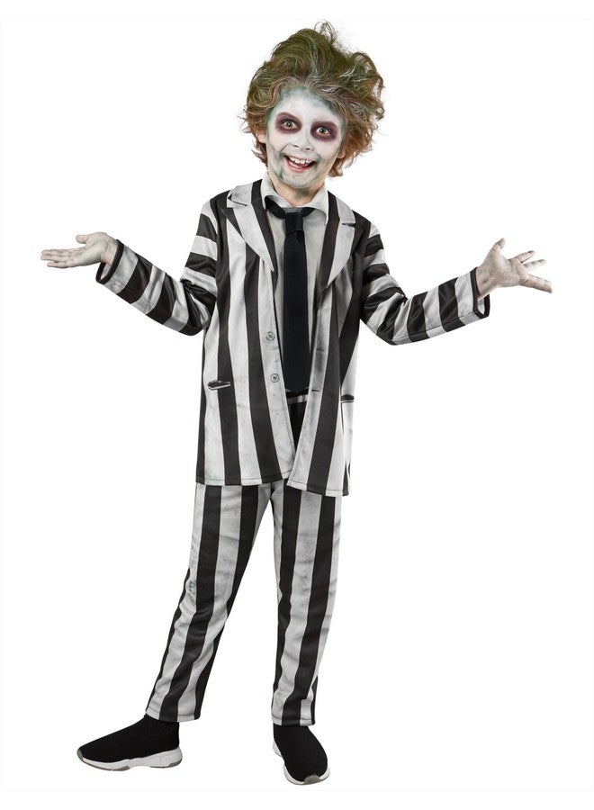 Rubies بدلة روبز بيتلجوس مخططة بالأبيض والأسود للأطفال لحفلات ذات طابع خاص وهالوين، متوسطة - Image 1