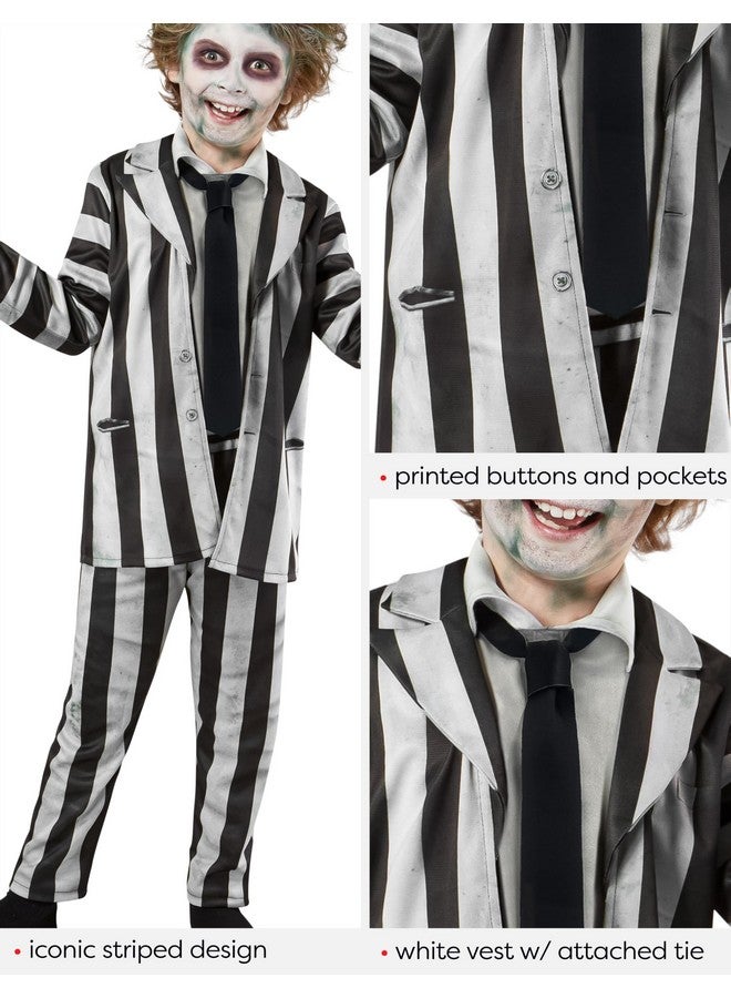 Rubies بدلة روبز بيتلجوس مخططة بالأبيض والأسود للأطفال لحفلات ذات طابع خاص وهالوين، متوسطة - Image 2