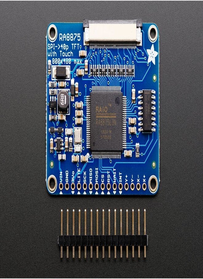 RA8875 Driver Board for 40-pin TFT Touch Displays - 800x480 Max