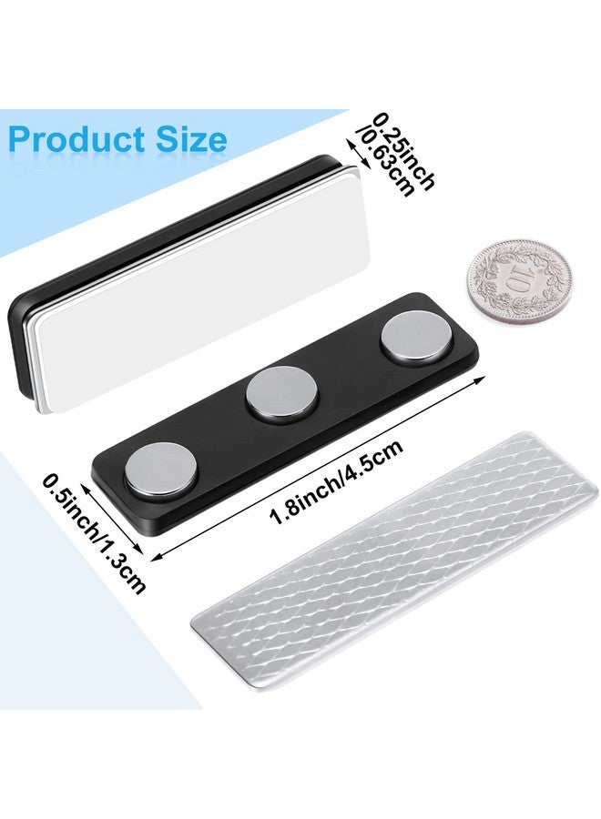 Mtlee 100 Packs Magnets For Name Badge Name Tags With Clips Name Tag Magnets With 3 Neodymium Magnets Adhesive Backing Magnet Id Badge For Uniform Jackets (Black) - Image 2