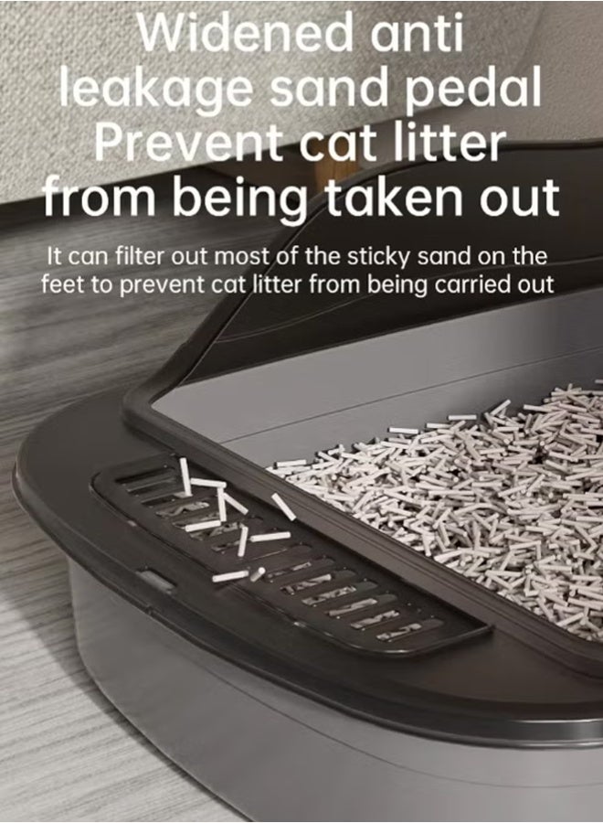 Cat Litter Box,Large Tidy Open Box with Scoop, Easy to Clean and High-Durability Box for Indoor Cats, Cute Premium Looking Litter Box with High Sided Walls and Detachable for Travel Use - Image 4